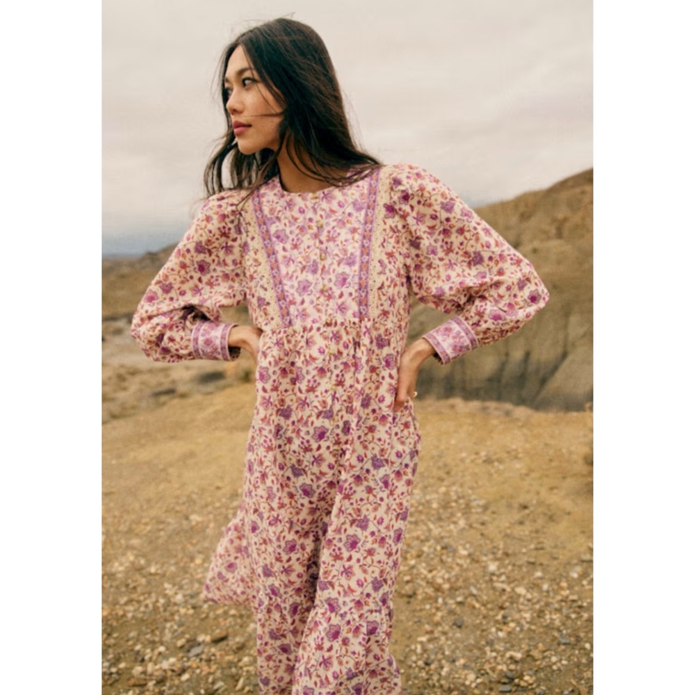 Sezane Miray Dress In Nausica Floral Print 46 New